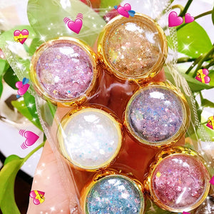 6Jars/set Gradient Mix Glitter